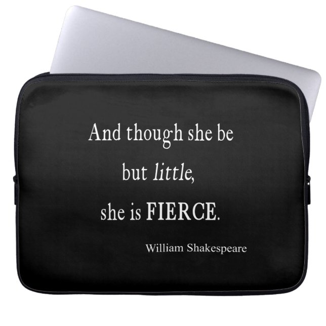 Shakespeare citaat ze is klein, maar brute citaten laptop sleeve (Voorkant)