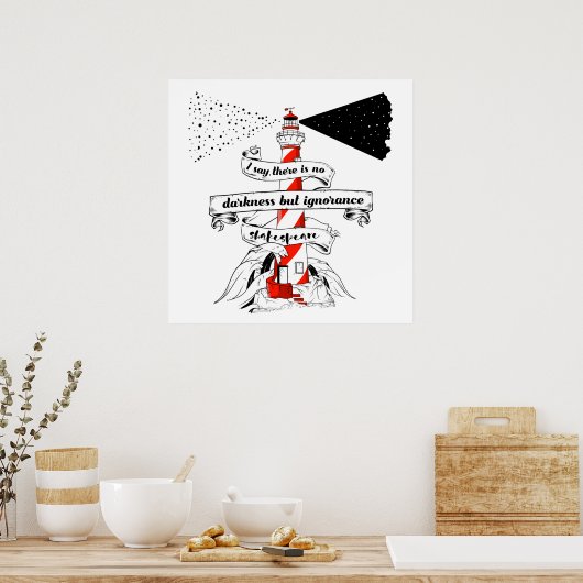 Shakespeare citeert de illustratie van de vuurtore poster (Keuken)