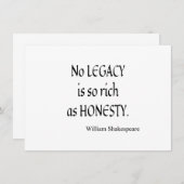 Shakespeare citeert geen erfenis zo rijk als eerli (Voorkant / Achterkant)