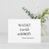 Shakespeare citeert geen erfenis zo rijk als eerli (Staand voorkant)