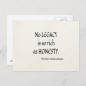 Shakespeare citeert geen erfenis zo rijk als eerli briefkaart (Voorkant / Achterkant)