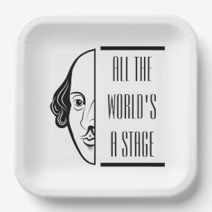Shakespeare citeert het wereldtoneel papieren bordje