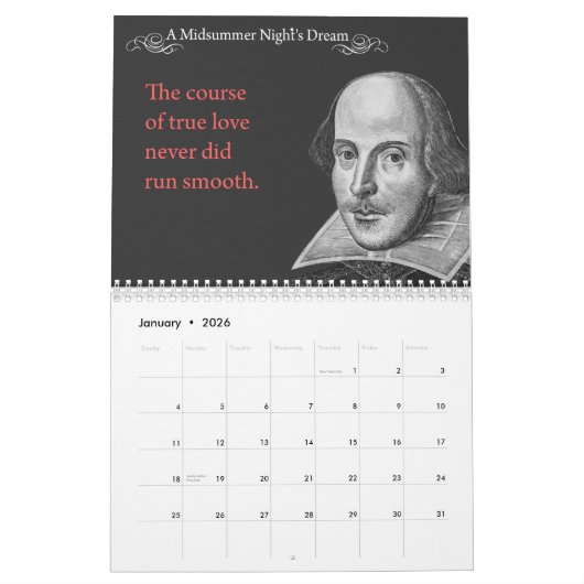 Shakespeare Citotes.  2014 Kalender (Jan 2026)