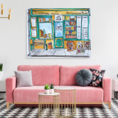 Shakespeare & Co. Boekwinkel | Seine, Parijs Canvas Afdruk (Insitu (Woonkamer))