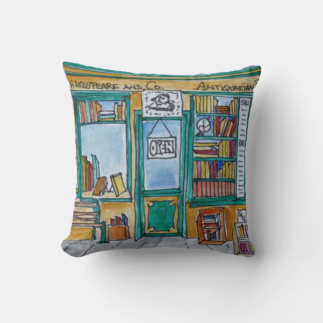 Shakespeare & Co. Boekwinkel | Seine, Parijs Kussen (Voorkant)