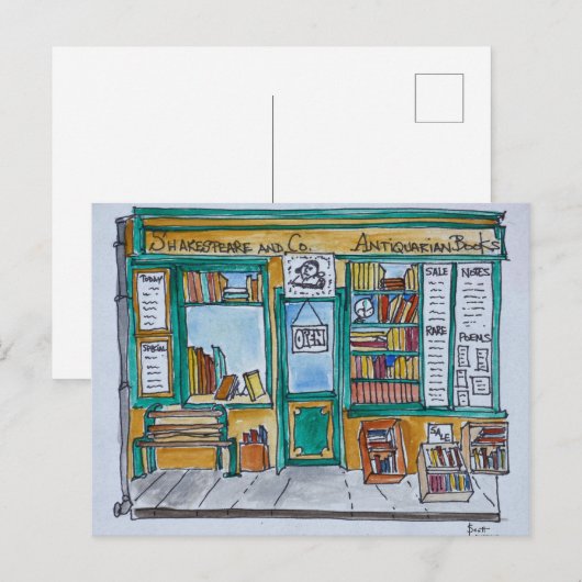 Shakespeare & Co. Bookstore | Seine, Parijs Briefkaart (Voorkant / Achterkant)