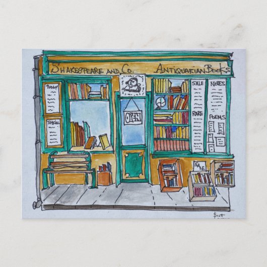 Shakespeare & Co. Bookstore | Seine, Parijs Briefkaart (Voorkant)