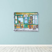 Shakespeare & Co. Bookstore | Seine, Parijs Canvas Afdruk (Insitu (Houten vloer))