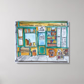 Shakespeare & Co. Bookstore | Seine, Parijs Canvas Afdruk (Voorkant)
