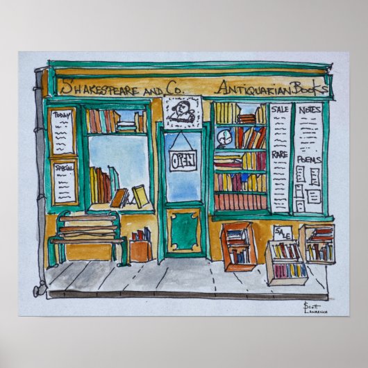 Shakespeare & Co. Bookstore | Seine, Parijs Poster (Voorkant)