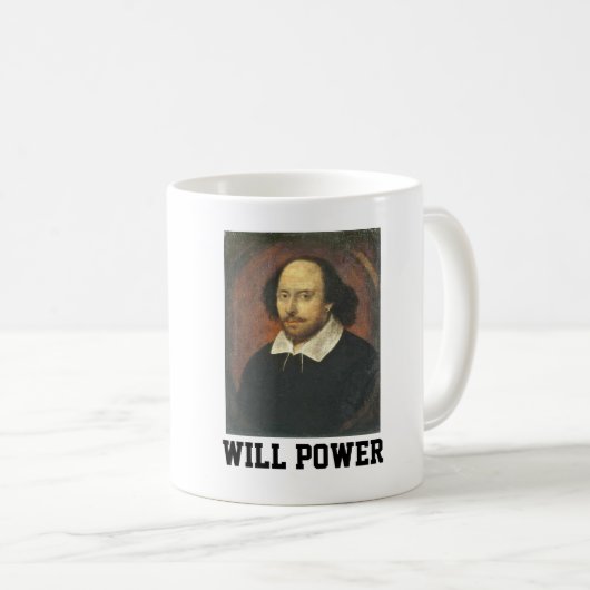 Shakespeare Coffee Mugs, WILL POWER Koffiemok (Voorkant rechts)