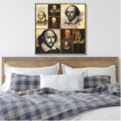 Shakespeare Collage Wrapped Canvas Print (Insitu (Slaapkamer))