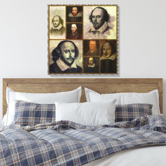 Shakespeare Collage Wrapped Canvas Print (Insitu (Slaapkamer))