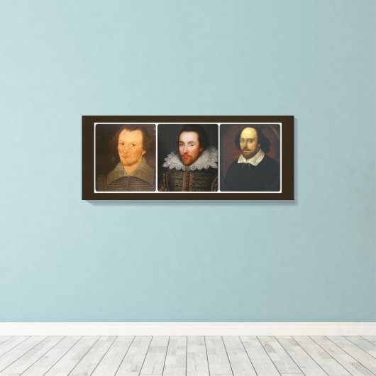 Shakespeare Collage Wrapped Canvas Print (Insitu (Houten vloer))
