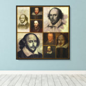 Shakespeare Collage Wrapped Canvas Print (Insitu (Houten vloer))