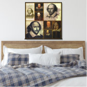 Shakespeare Collage Wrapped Canvas Print (Insitu (Slaapkamer))