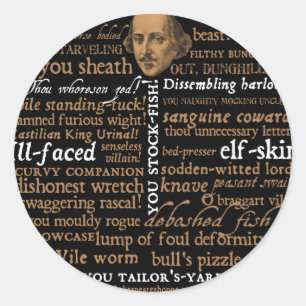 Shakespeare Collectie Ronde Sticker