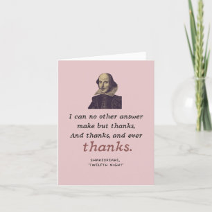 Shakespeare Dankbaarheid Literair Boekachtig Brits Bedankkaart