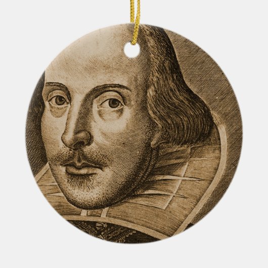 Shakespeare Droeshout Engraving Keramisch Ornament (Voorkant)