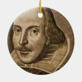 Shakespeare Droeshout Engraving Keramisch Ornament (Achterkant)