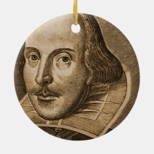 Shakespeare Droeshout Engraving Keramisch Ornament (Achterkant)