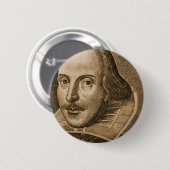 Shakespeare Droeshout Engravings Ronde Button 5,7 Cm (Voorkant /achterkant)