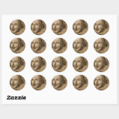 Shakespeare Droeshout Engravings Ronde Sticker (Vel)