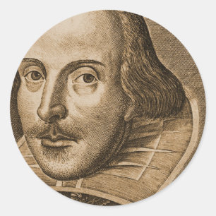 Shakespeare Droeshout Engravings Ronde Sticker