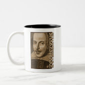 Shakespeare Droeshout Engravings Tweekleurige Koffiemok (Links)