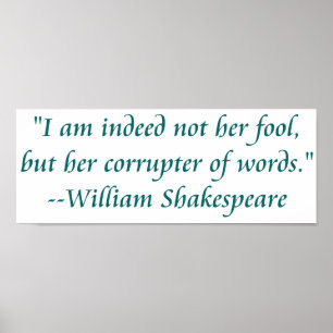 Shakespeare dwaas poster
