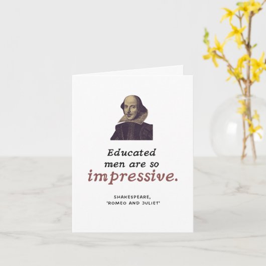 Shakespeare Education Quote Funny Afstuderen Kaart (Gele Bloem)