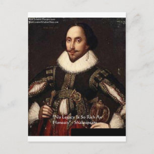 Shakespeare "Eerlijkheid Erfenis" Citaat Geschenke Briefkaart