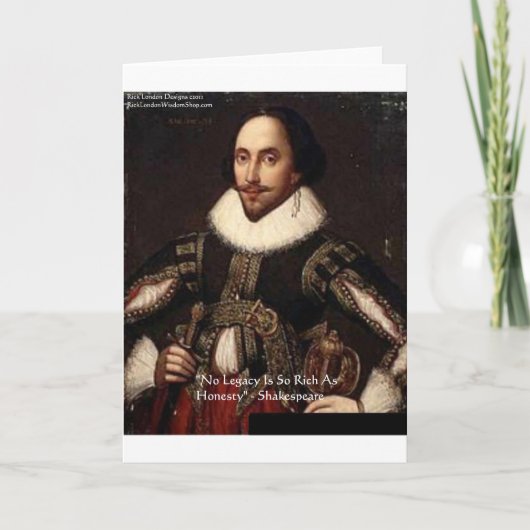 Shakespeare "Eerlijkheid legacy" Citaat Gifts & Ka Kaart (Voorkant)