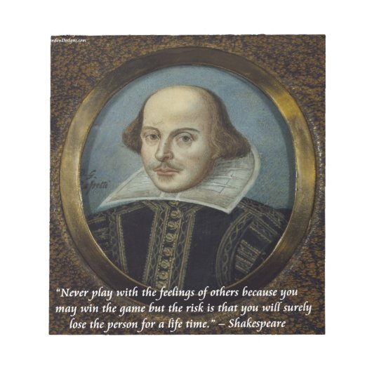 Shakespeare en zijn beroemde citaat notitieblok (Voorkant)