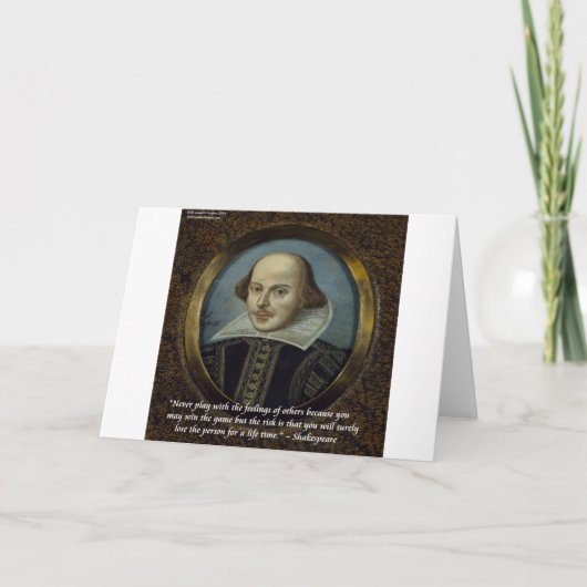 Shakespeare en zijn beroemde prijsopgave kaart (Voorkant)