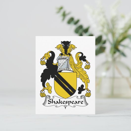 Shakespeare Family Crest Briefkaart (Staand voorkant)