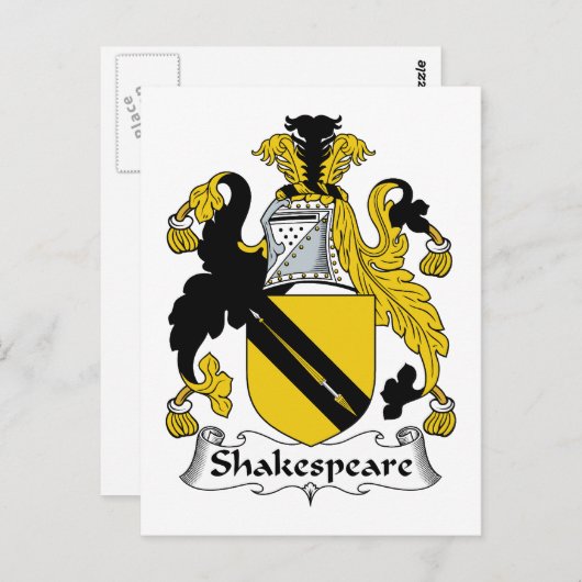 Shakespeare Family Crest Briefkaart (Voorkant / Achterkant)