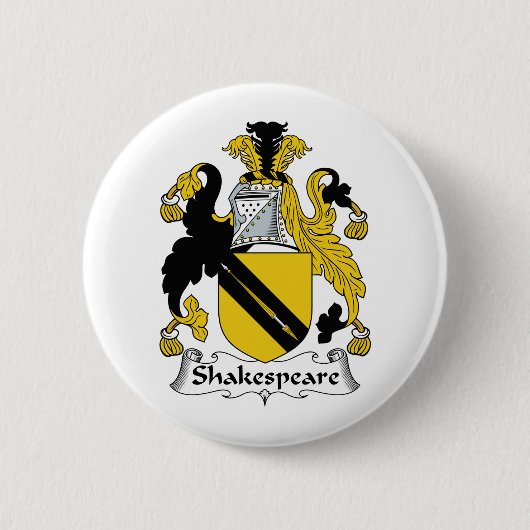 Shakespeare Family Crest Ronde Button 5,7 Cm (Voorkant)