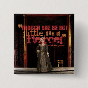 Shakespeare Fierce Quote Vierkante Button 5,1 Cm
