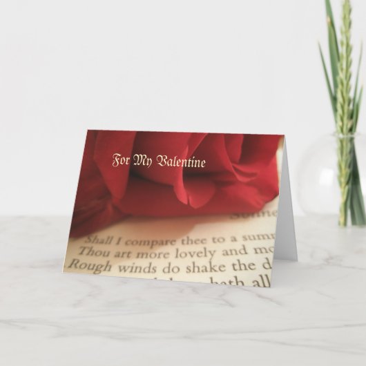 Shakespeare ... For My Valentine Feestdagen Kaart (Voorkant)