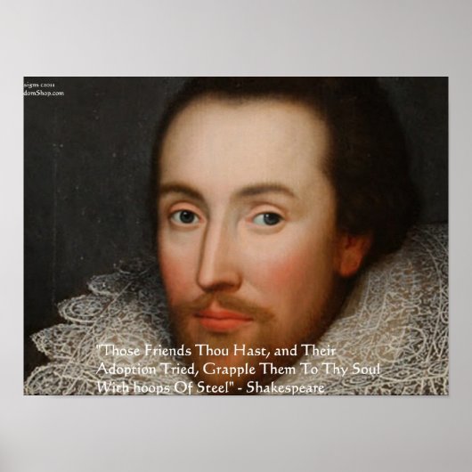 Shakespeare "Friends" Wijsheid Quote Posters (Voorkant)