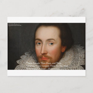 Shakespeare "Friends" Wisdom Quote Gifts & T - shi Briefkaart