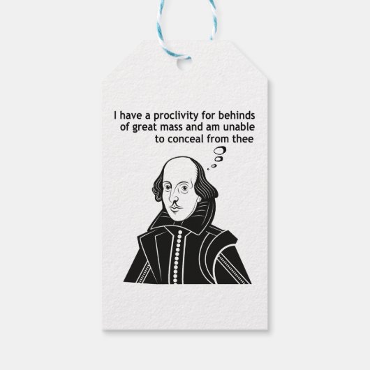 Shakespeare Funny Quote Cadeaulabel (Achterkant)