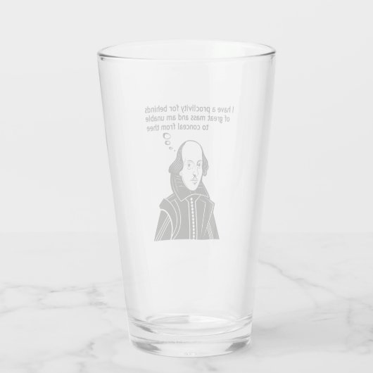 Shakespeare Funny Quote Glas (Achterkant)