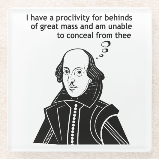 Shakespeare Funny Quote Glazen Onderzetter (Voorkant)