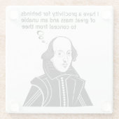 Shakespeare Funny Quote Glazen Onderzetter (Achterkant)