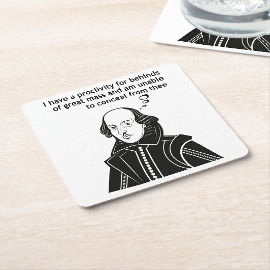 Shakespeare Funny Quote Kartonnen Onderzetters (Schuin)