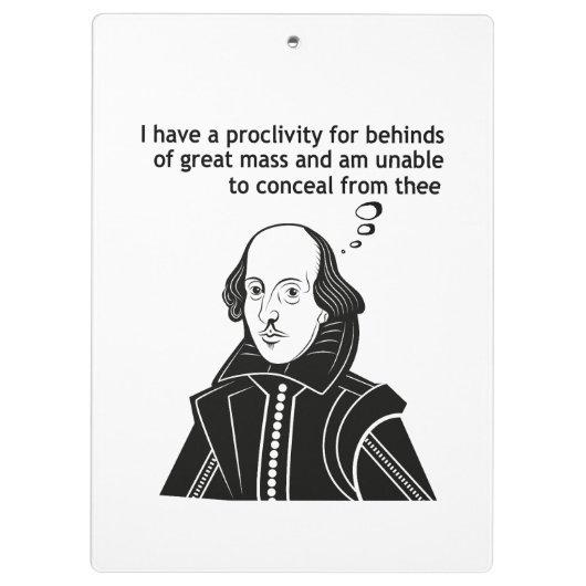 Shakespeare Funny Quote Klembord (Achterkant)