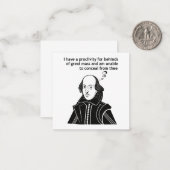 Shakespeare Funny Quote Notitiekaartje (Voorkant / Achterkant in situ)