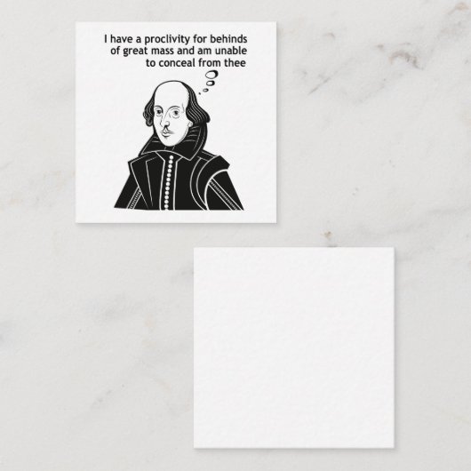 Shakespeare Funny Quote Notitiekaartje (Voorkant / Achterkant)